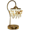French retro seashell table lamp - bedroom bedside lamp - warm & romantic decor - natural shell crystal table lamp