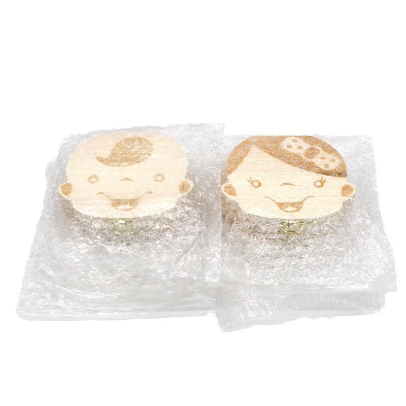 Children's deciduous teeth commemorative box Boys and girls deciduous teeth box Tooth storage box Wooden baby replacement tooth preservation box
