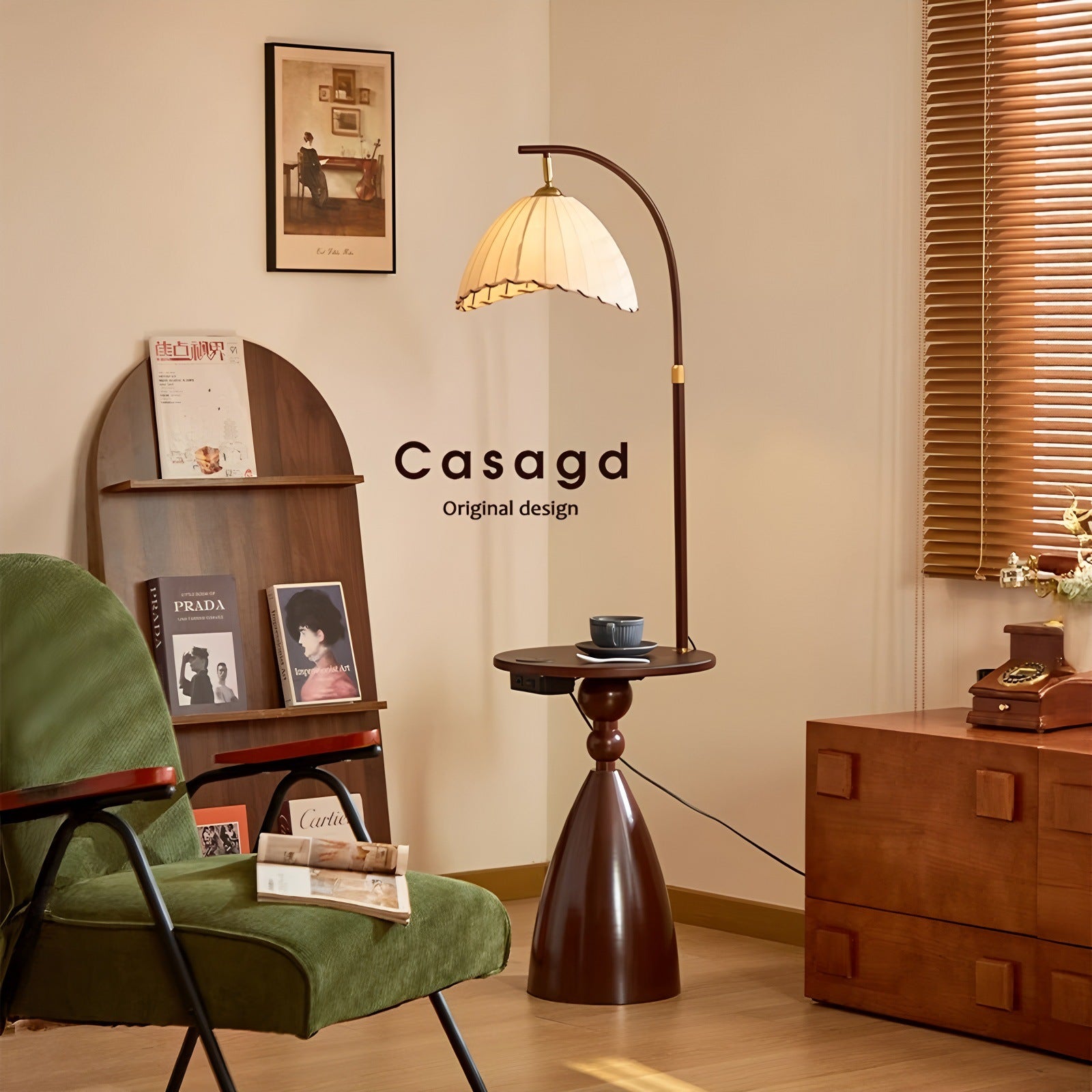 Wabi Stillwind Floor Lamp Living Room Sofa Bedroom Bedside Lamp Creative with Coffee Table Medieval Ambient Light Vertical Desk Lamp