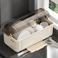 Accessible luxury dish rack kitchen dishware storage rack for home multifunctional with cover dustproof drain rack cupboard storage box