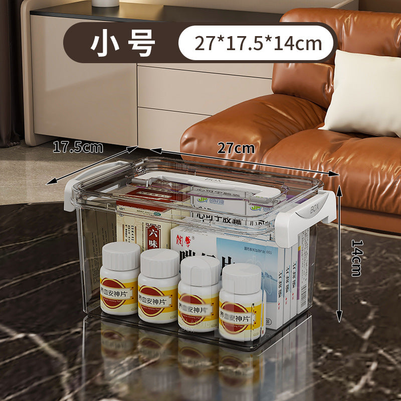 Portable multi-layer family pack, drug storage box, children's medicine, first aid medicine, medical box, thickened multi-functional storage medicine box