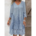Shipped:  cross-border fashion -  spring/summer new arrivals - solid color lace trim dress (europe & america)