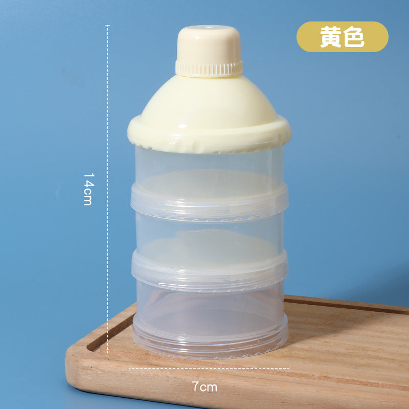 Infant simple milk powder grid has three layers and four layers, independent layered milk powder grid, children's portable rotating milk powder box