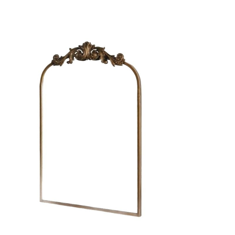 French iron art retro carved dressing table mirror model room for home wall-mounted bathroom mirror fashion full-length dressing mirror