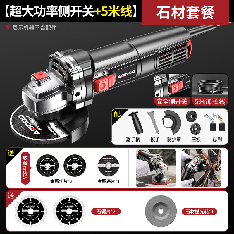 Airidun Multifunctional Angle Grinder Long Tail 5 Meters Noodles Grinder Grinder Bracket Polishing Machine Cutting Machine Household