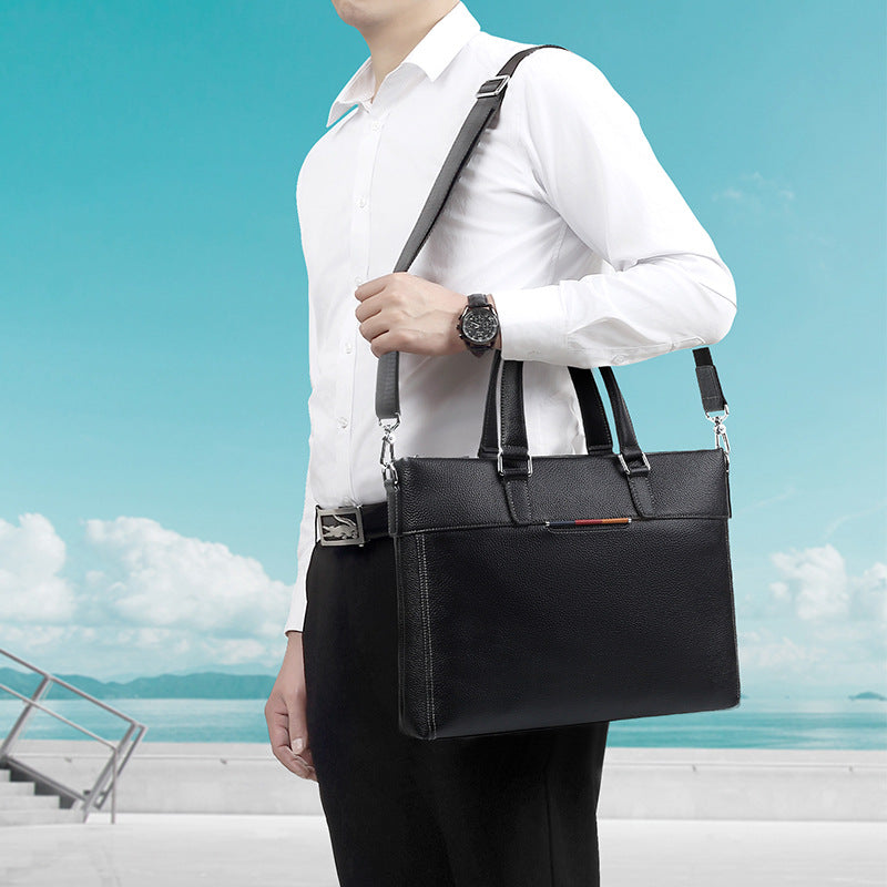 New leather men's bag large capacity men's briefcase casual fashion computer bag first layer cowhide men's handbag