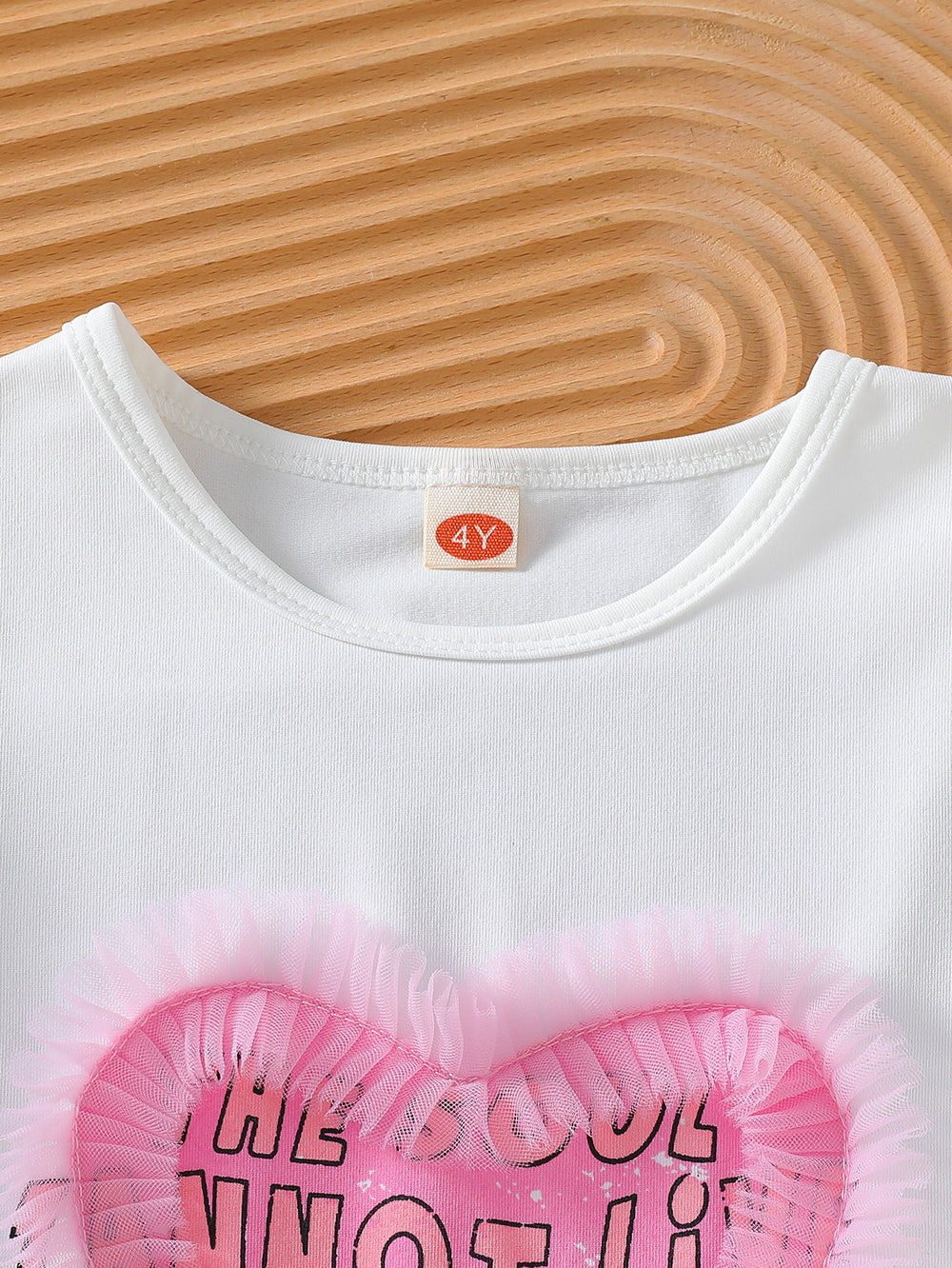 cross-border girls' fresh & sweet mesh print crewneck top + casual shorts set - toddler outfit