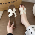 Xiaoxiangfeng sandals women's summer outwear non-slipeasiest for matchfashion imitation wood grain flatsh belt one-line slippers women's export