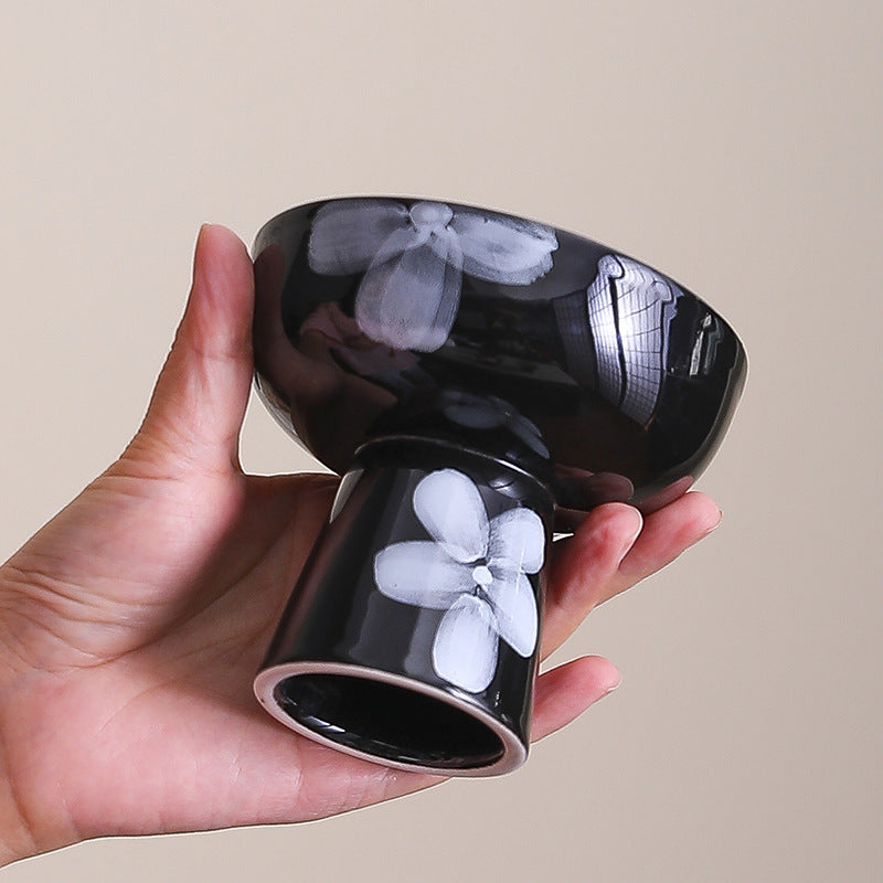 Vintage-inspired, niche design tall dessert cups - ceramic, high-style fruit, dessert, and tea tray