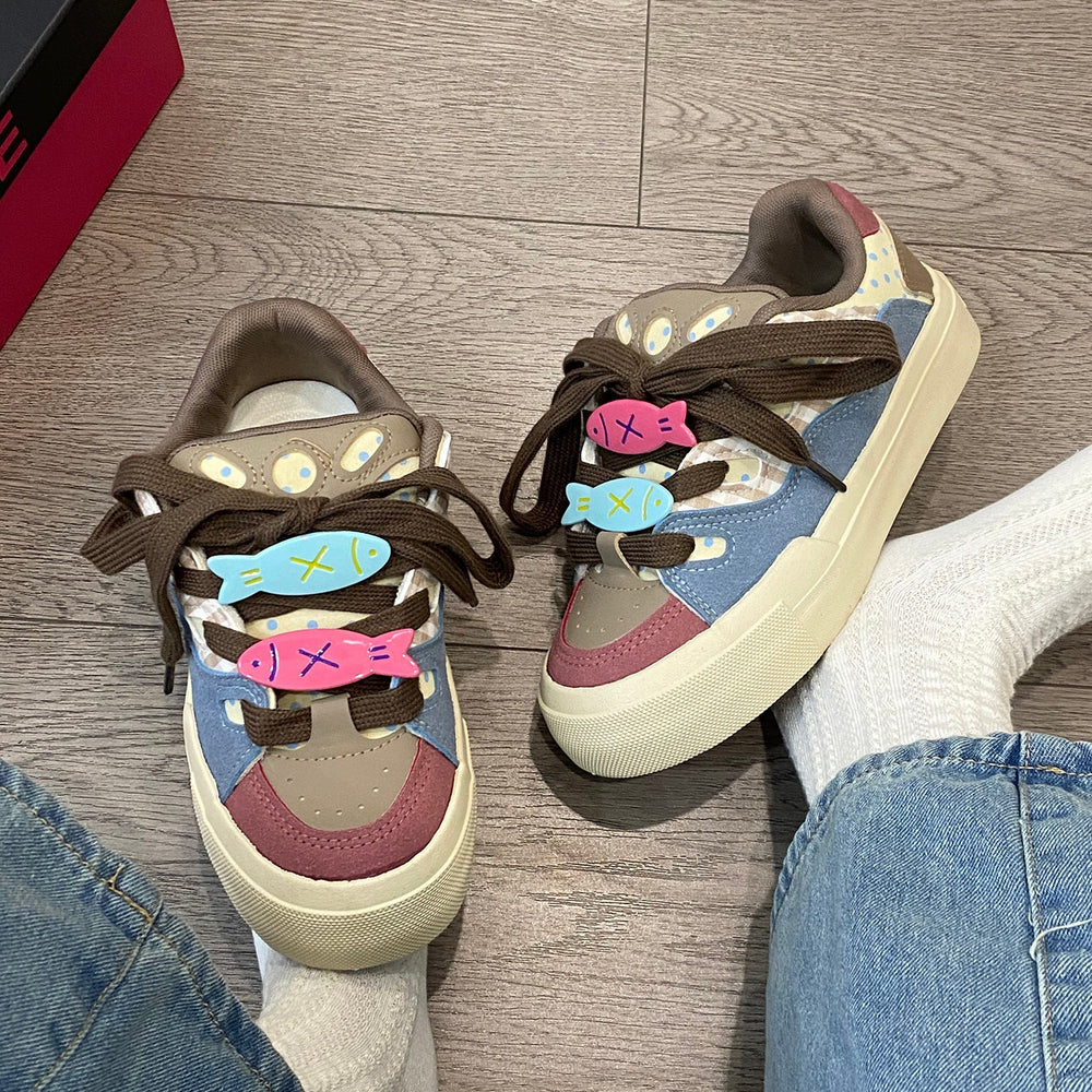 Campus style casual sneakers for women 2026 spring easiest for matchchic shoes thick solewhite shoesretro student skateboard shoes