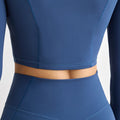 European and american style half-zip long sleeve yoga top - compression running activewear for high-intensity outdoor workouts - women's quick-dry yoga shirt