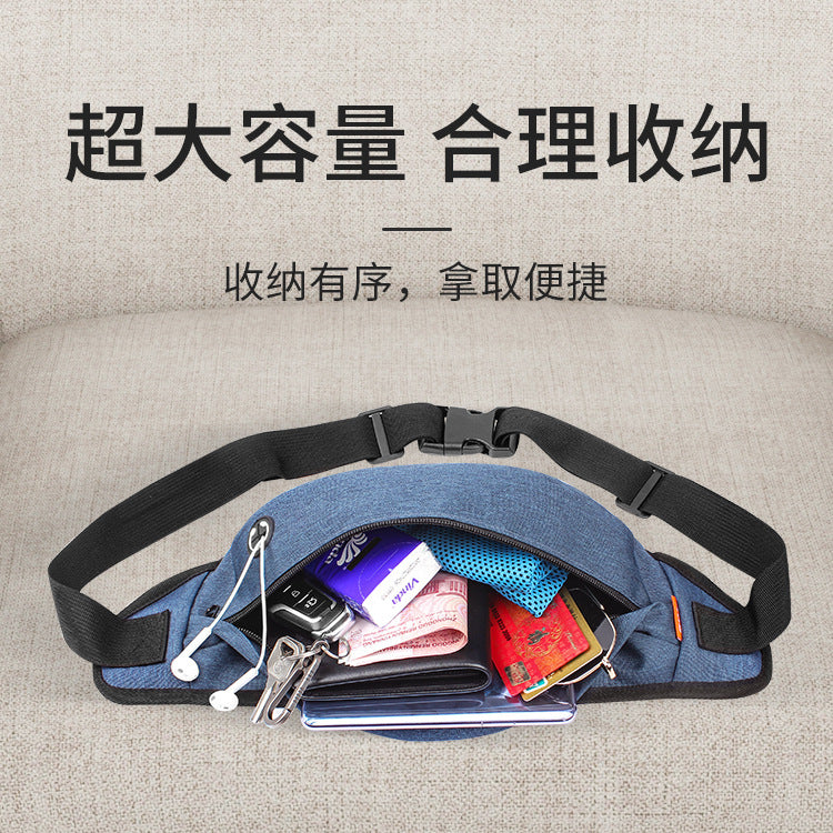 Foreign trade men's outdoor sports messenger bag, multi-functional waterproof mobile phone breast bag, nylon shoulder fanny pack for work