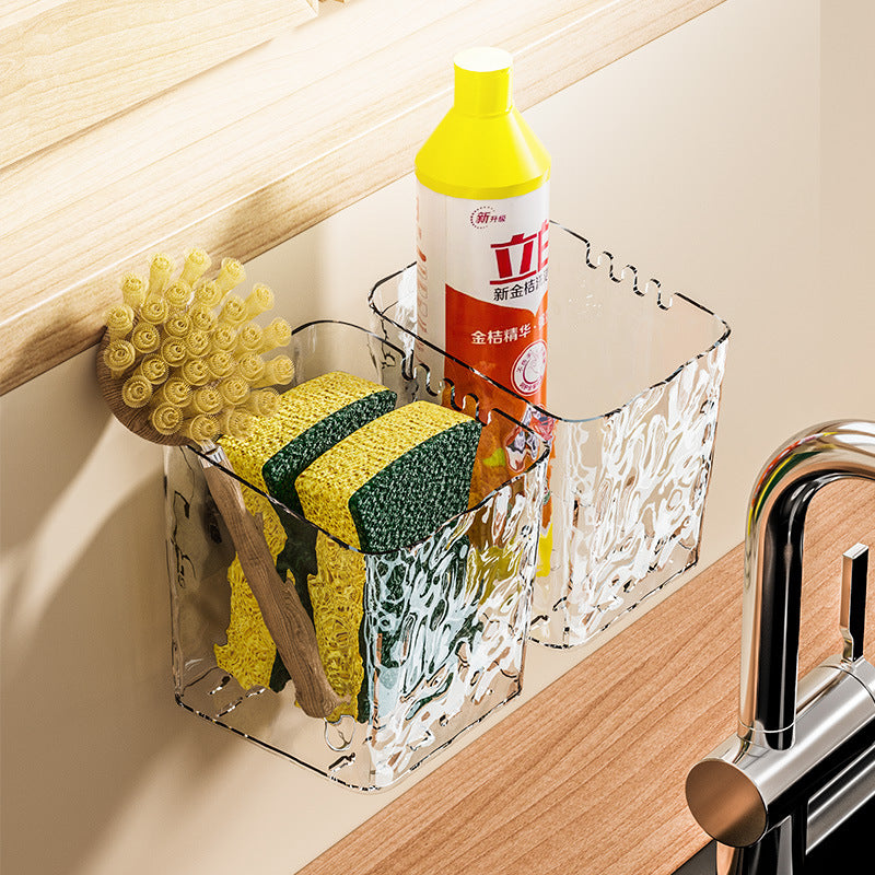 Facial tissue storage box - premium toothpaste, toothbrush, and comb organizer - no-drill shelf for bathroom, kitchen, and general storage