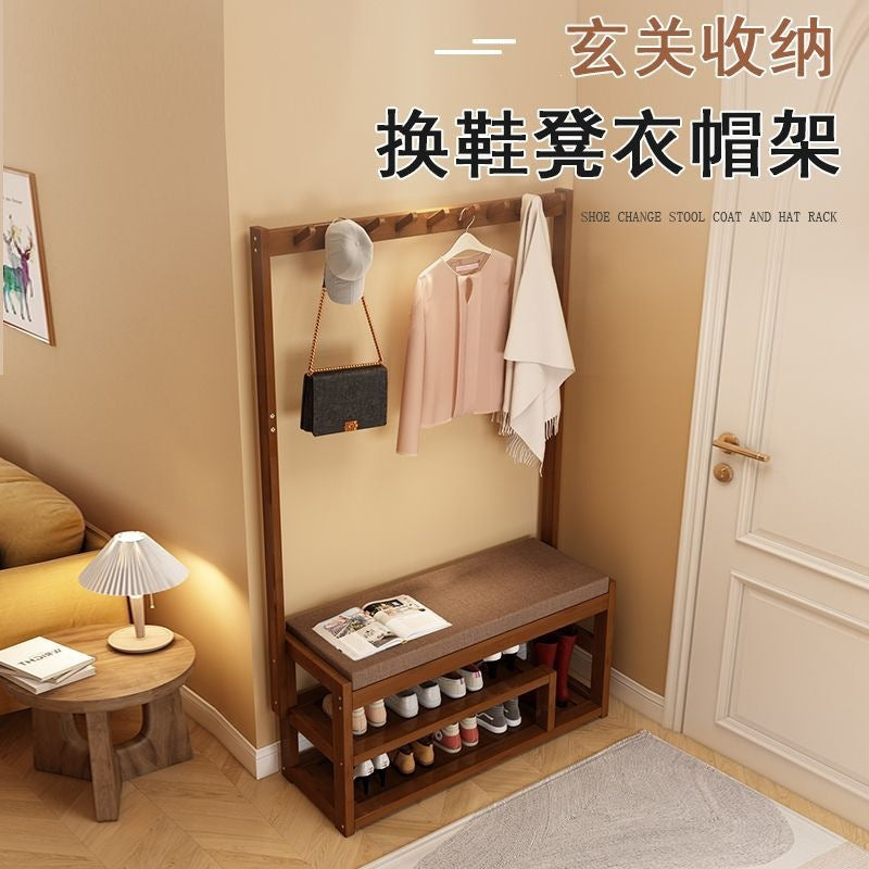 Durable, multi-tiered shoe rack and bench combo for entryways – perfect for small, narrow doorways. all-in-one shoe cabinet with bench seating for changing shoes