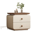 Installation-free cream small bedside cabinet casualfor home modern new arrival bedroom leather storage bedside table wooden adult