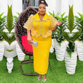 African plus size women's skirt suit cross-border export  new rhinestone patchwork two-piece dress