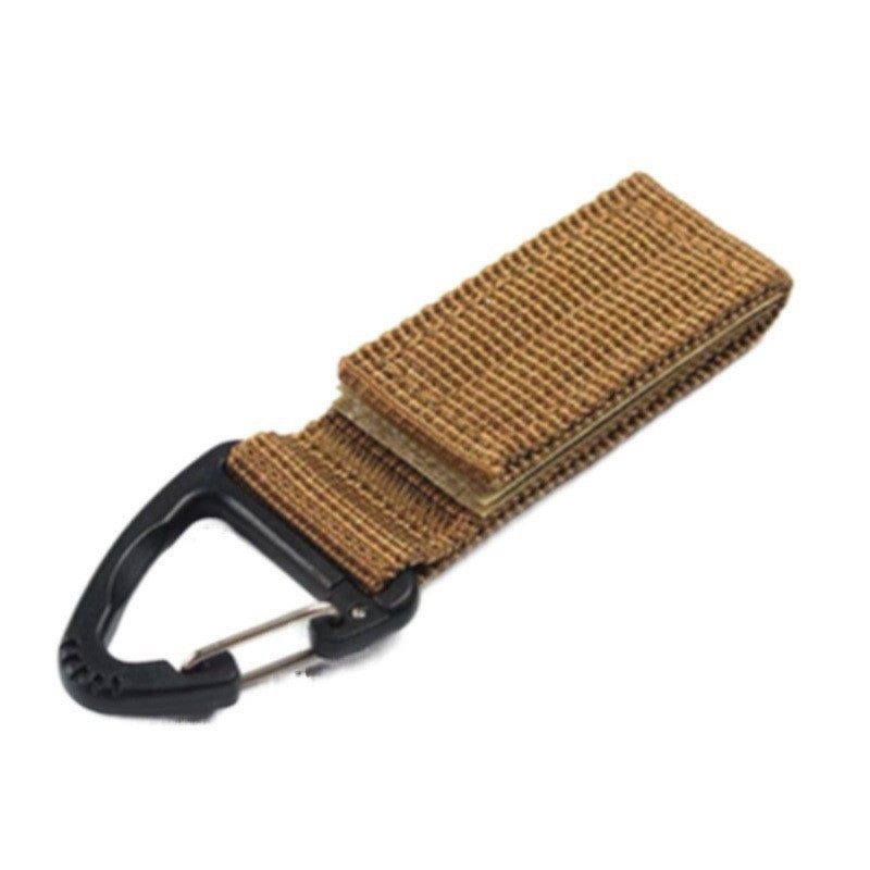 Outdoor tactical nylon webbing backpack buckle single point triangular buckle multi-functional mountaineering buckle D type hanging ring keychain