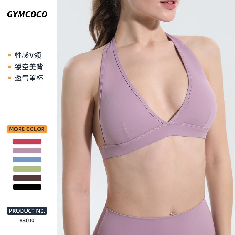 Anti-sagging seamless sports bra for women, professional shockproof breathable wireless running bra, yoga sports bra