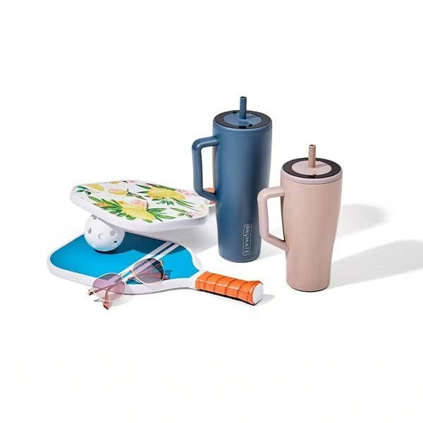 40oz jumbo ice cup 304 stainless steel with straw thermos cup outdoor portable handle car cup