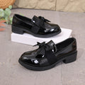Export cross-border large size small leather shoes  new bow shoes slip-on loafers   dropshipping