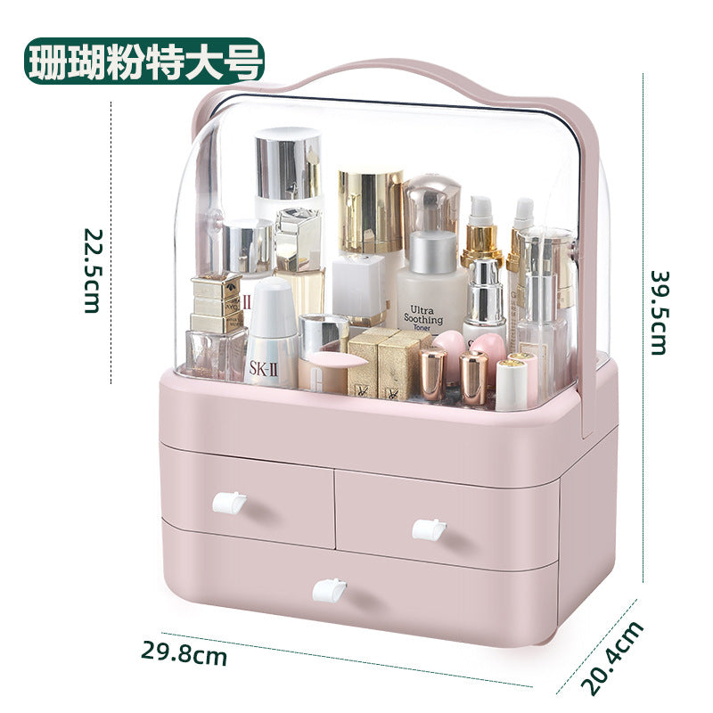 Cosmetics storage box, desktop dresser, drawer type, large-capacity dust-proof skin care products, lipstick, multi-layer finishing and storage