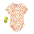 Crushed floral romper short sleeve [milk silk]