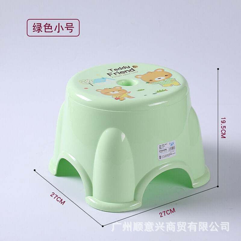 Children's plastic small stool Kindergarten bench Round low stool Coffee table stool Household non-slip bath low stool Small chair