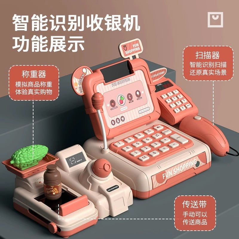 Kids' supermarket cash register toy - realistic multifunctional play store, educational puzzle, girl's pretend play cashier station, birthday gift