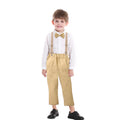 kidsautum new product kids clothing k-style boys suit cotton long sleeves white shirt overalls first birthday dress