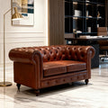 American genuine leather sofa living room first layer cowhide single double three-person retro buckle oil wax leather cafe combination sofa