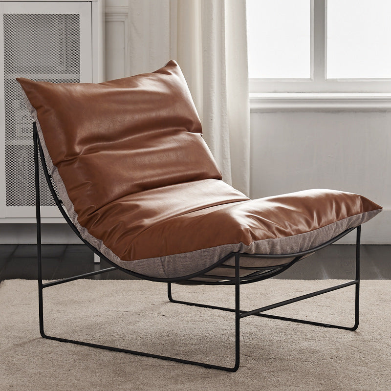 Factory direct living room iron sofa chair bedroom fabric lazy sofa balcony single casual chair popular lounge chair