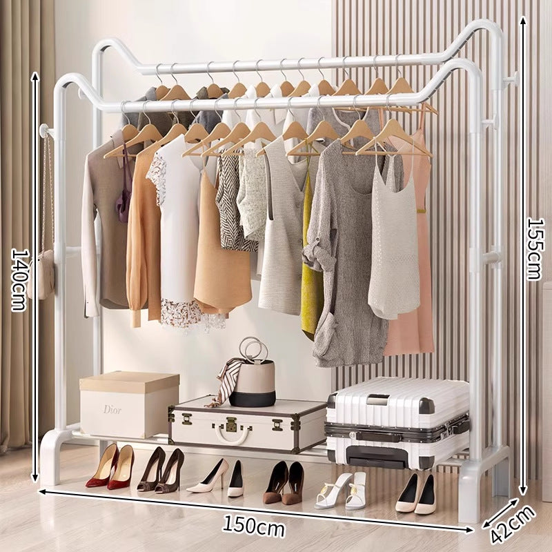 Freestanding coat rack - multi-functional clothes hanger for home, bedroom, balcony, dorm room - easy to assemble