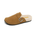 New arrival shows feet small birkenstock fleece-lined lazy half slippers for women winterthick soleoutwear birkenstock furry cotton slippers
