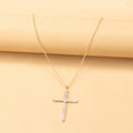 Wholesale "instagrammable" cross necklaces - cross-border amazon trendy, unique, high-end diamond-studded jewelry sweater chains for women