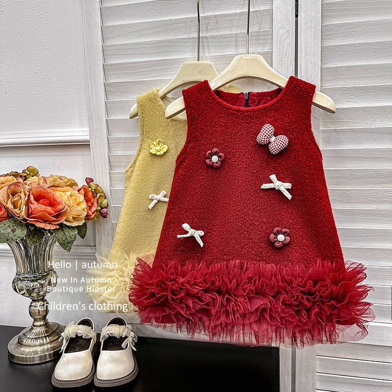 【ready to ship】girls' dress -  new collection - stylish & chic children's formal dress, vest set, princess dress