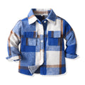 Fall and winternew arrivalcross-border children's clothing boys and girls loose shirt outwear cotton lapel kidslong sleevesplaidshirt