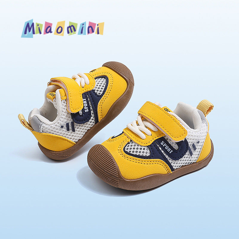 spring/summer new collection: baby soft-soled prewalker shoes, girls' functional shoes, anti-slip, anti-kick, breathable mesh single shoes for babies