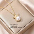 8442 pearl crown gold necklace
