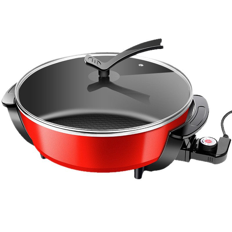 Electric cooking pot, electric cooking pot, yuanyang pot, round pot, electric hot pot, for home multi-function barbecue all-in-one pot, induction cooker, non-stick pot