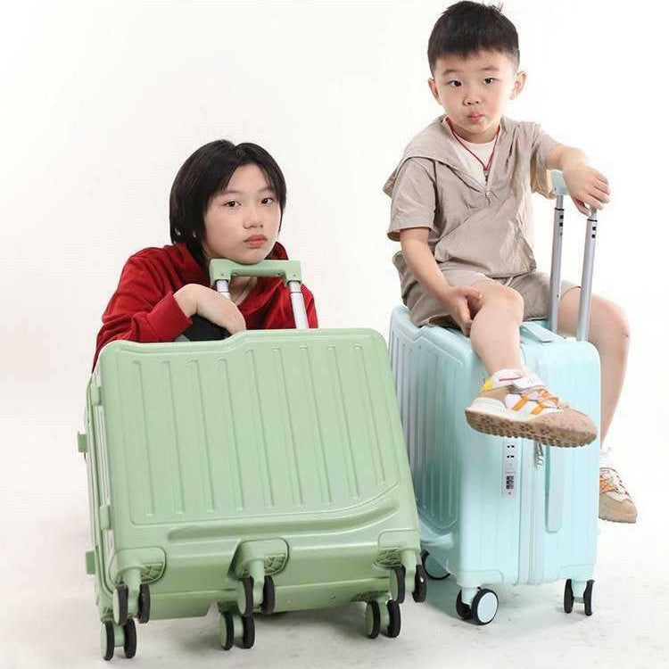New children's cycling case 6 wheels universal wheel small fresh suitcase can sit trolley case women's suitcase men's customization