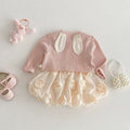 New arrival baby girl style princess baby autum bag butt skirt suit first birthday long sleevestwo-piece set cake bag butt skirt