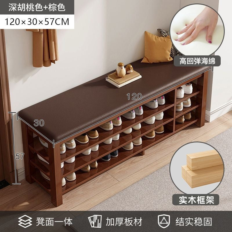 Solid wood leg shoe changing stool for home door can sit storage scandinaviancasual shoe stool small apartment entrance stool