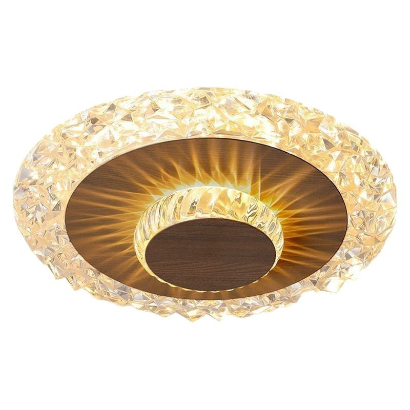[Strict Selection] Aisle Light Ceiling Light Medium Antique Retro Wood Color Creative Imitation Crystal Lamps Modern Simple Light Luxury