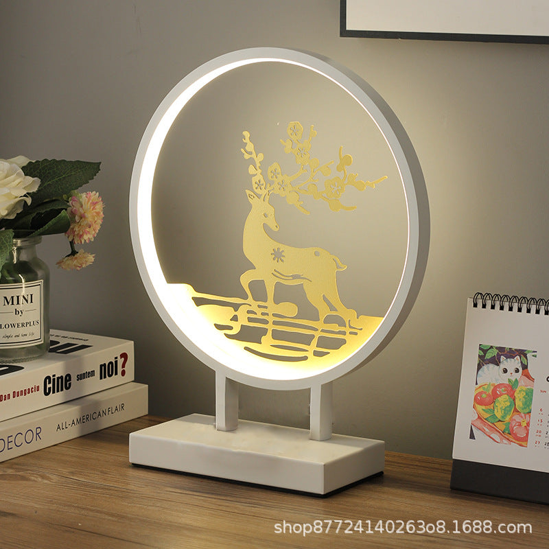 New chinoiserie table lamp bedroom bedside lamp zen ornaments wedding girl lotus creative gift home remote control lotus