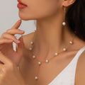 Pearl bracelet, earring, and necklace set wholesale - fashion jewelry for cross-border e-commerce (us & europe) - alloy lightweight luxury dangle earrings