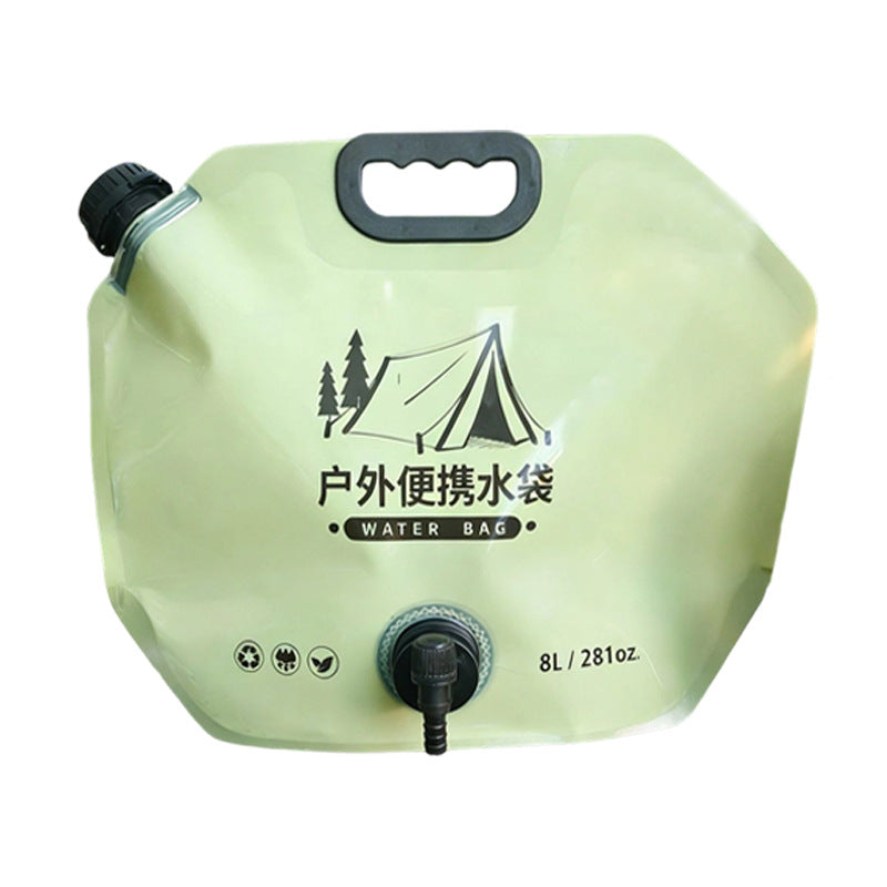 Outdoor water bag with spigot - portable, collapsible water storage bag for mountaineering, hiking, camping, and picnics - large capacity water reservoir