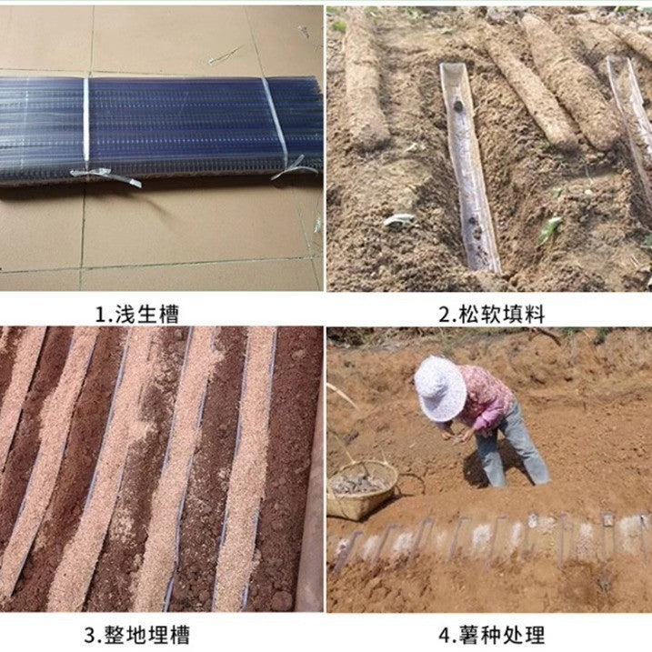 Cross-border plastic Huaishan planting trough U-shaped shallow trough directional trough cultivation tube thickened iron bar yam guide trough