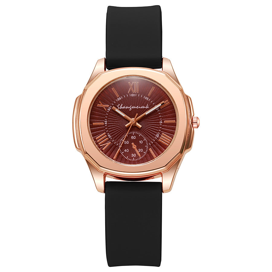 Trendy korean style quartz watch for women - elegant wristwatch with silicone strap - wholesale student watches
