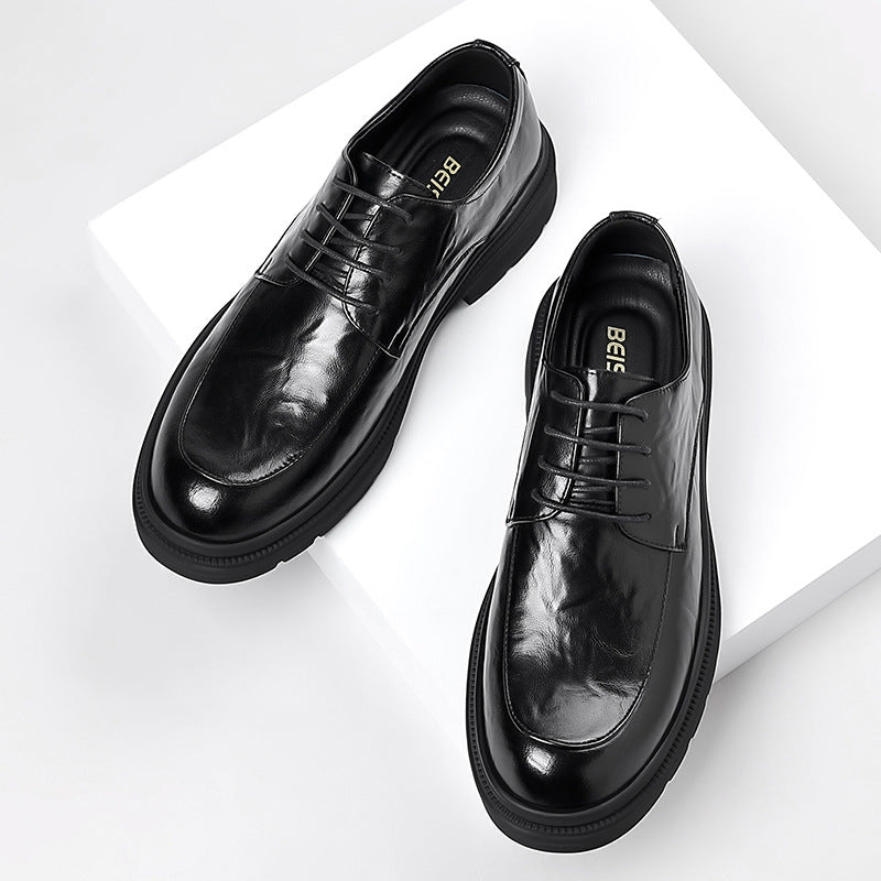 Genuine leather business casual dress shoes for men - premium british style for weddings and formal occasions