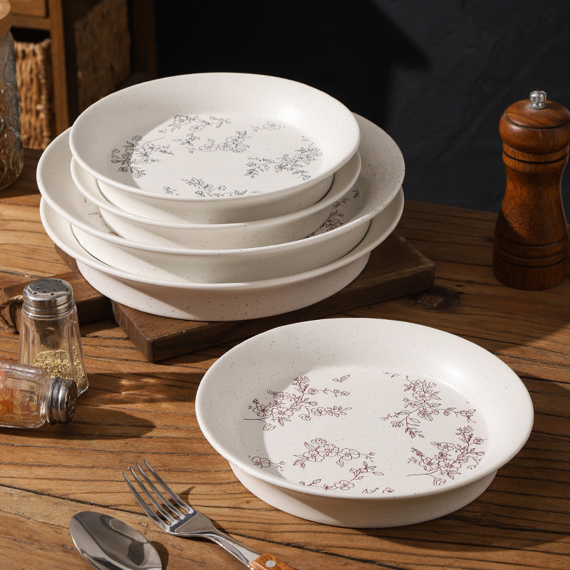 Stylishcasualclassy restaurant hotel dim sum fruit salad plate florals ceramic pastry creative plate